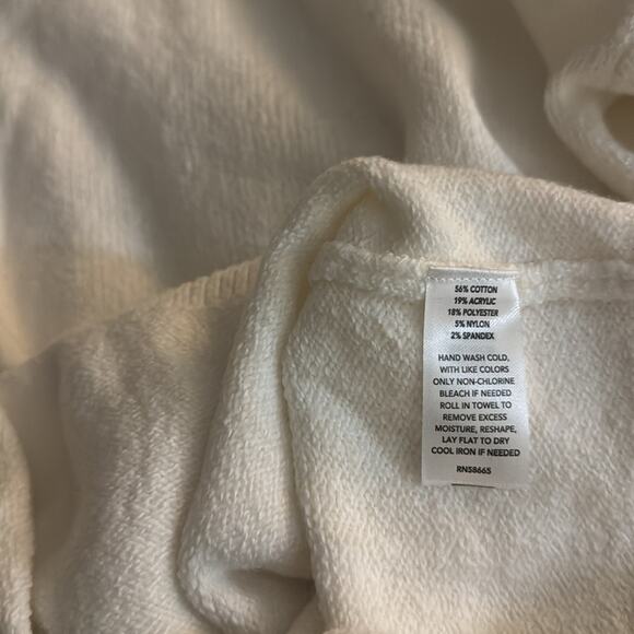 Treasure & Bond Cotton Blend Crewneck Sweater - Ivory Egret Size L - Picture 8 of 8